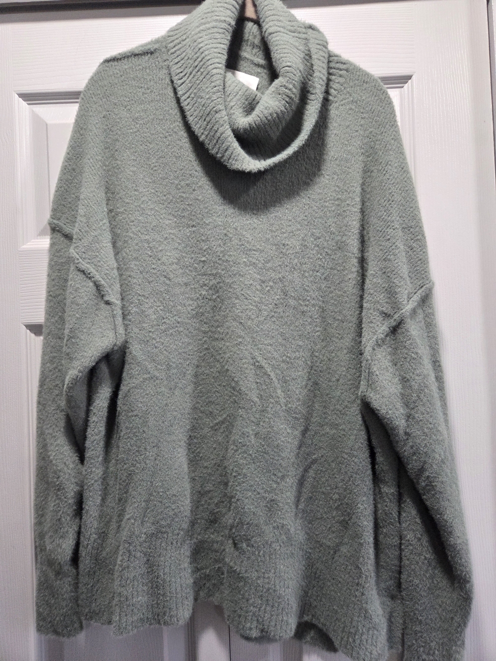 Aerie Soft Knit Turtleneck Sweater in Sage Green